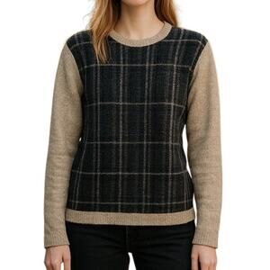 Ann Taylor LOFT Mohair Blend Grey Crew Neck Sweater Cozy Knit Size M